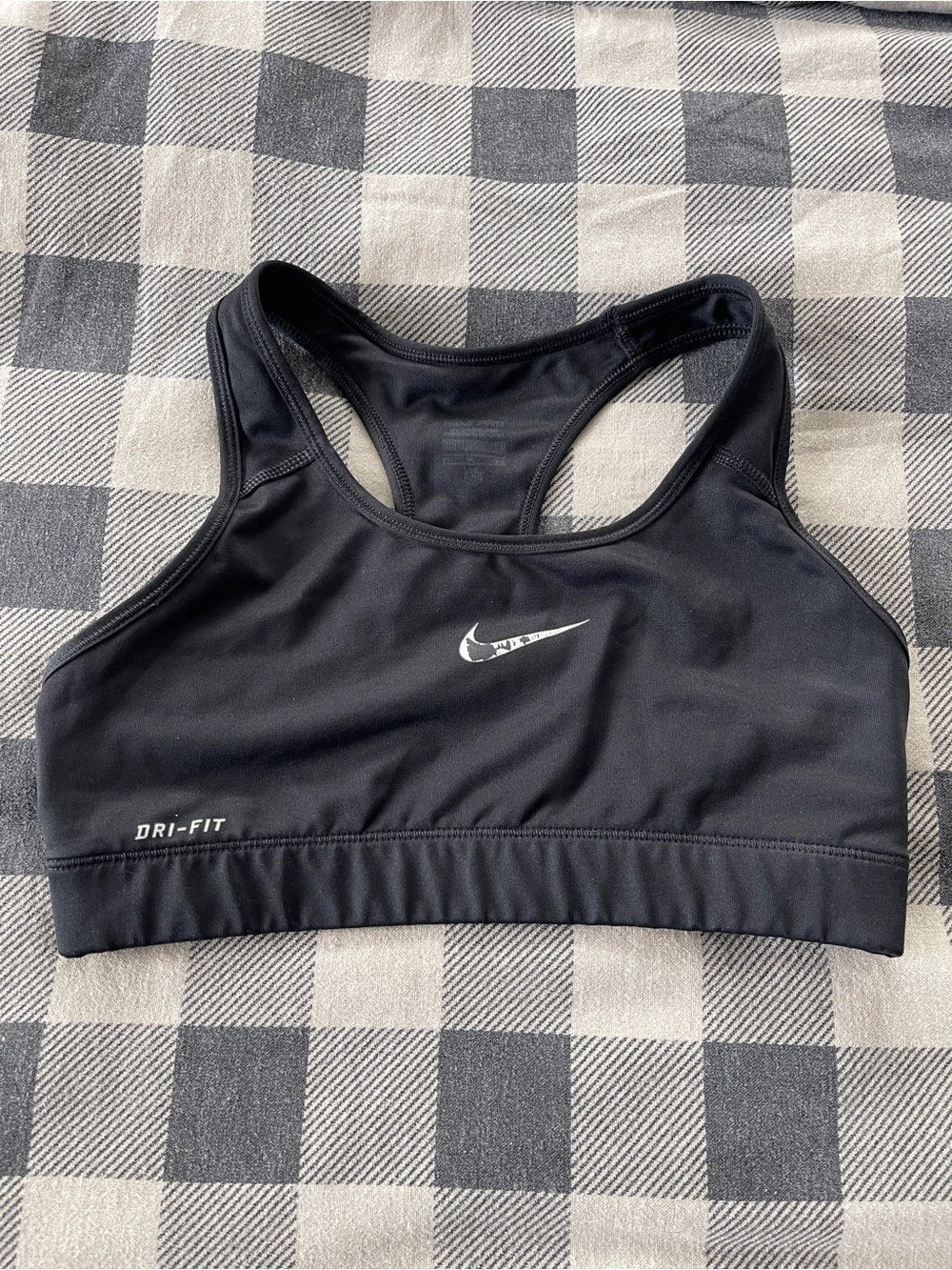 Nike Dri-Fit Black Sports Bra Racerback small Support Athletic Gym